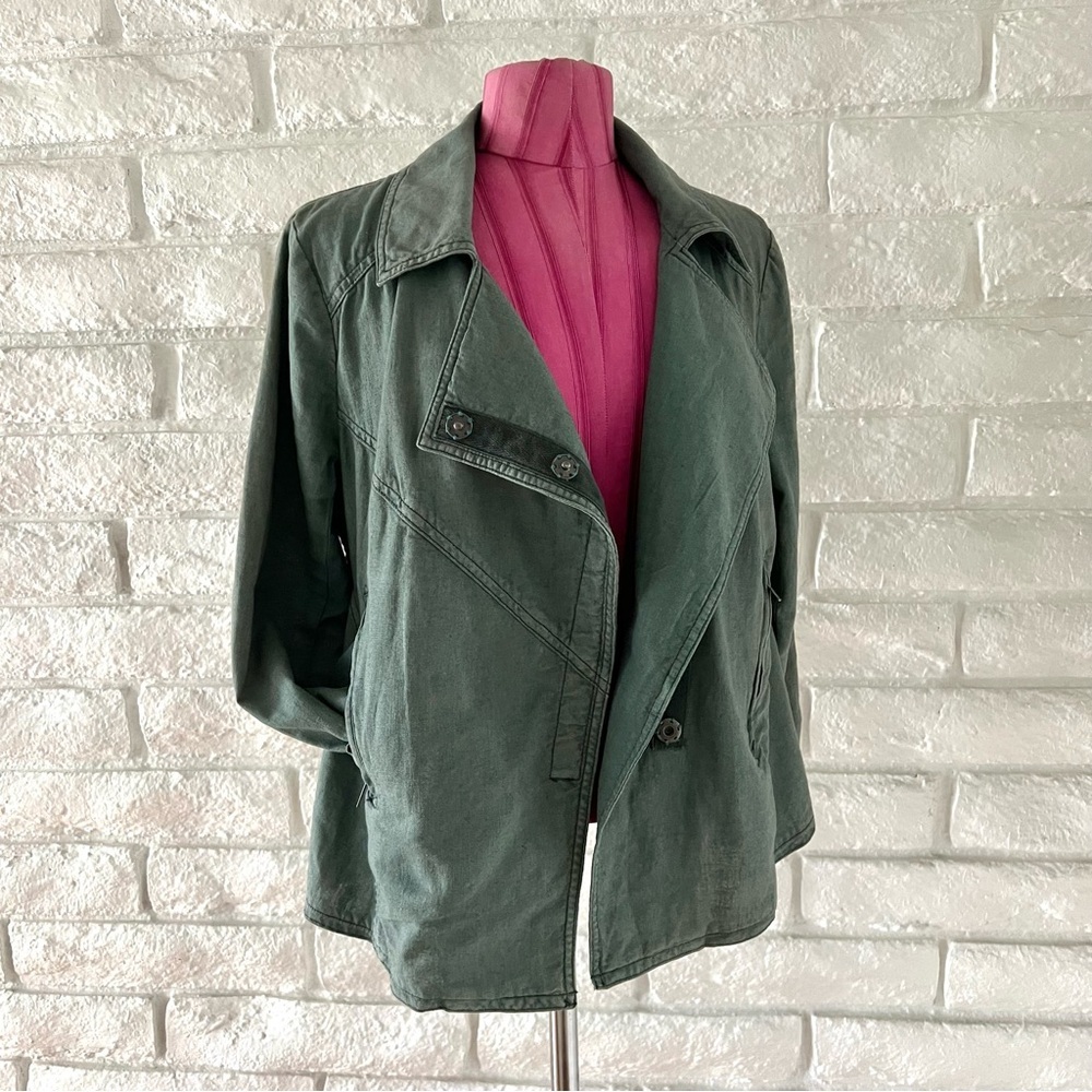 Free People Green Utility Jacket Lightweight Relaxed Fit - Picture 6 of 8